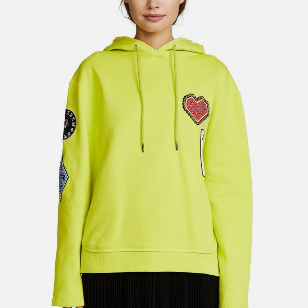 Opening Ceremony Neon Lime Hoodie with Patch Details